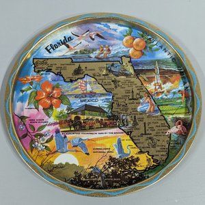 vintage florida themed tin tray/plate